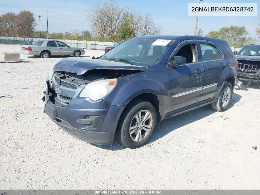 2013 Chevrolet Equinox Ls VIN: 2GNALBEK8D6328742 Lot: 40726651