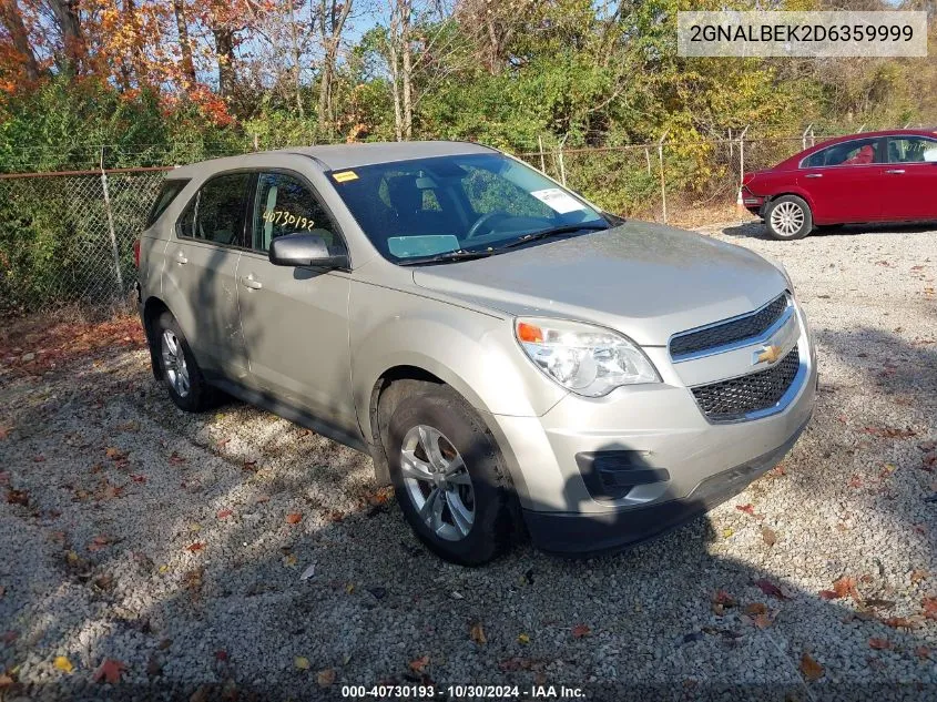 2013 Chevrolet Equinox Ls VIN: 2GNALBEK2D6359999 Lot: 40730193