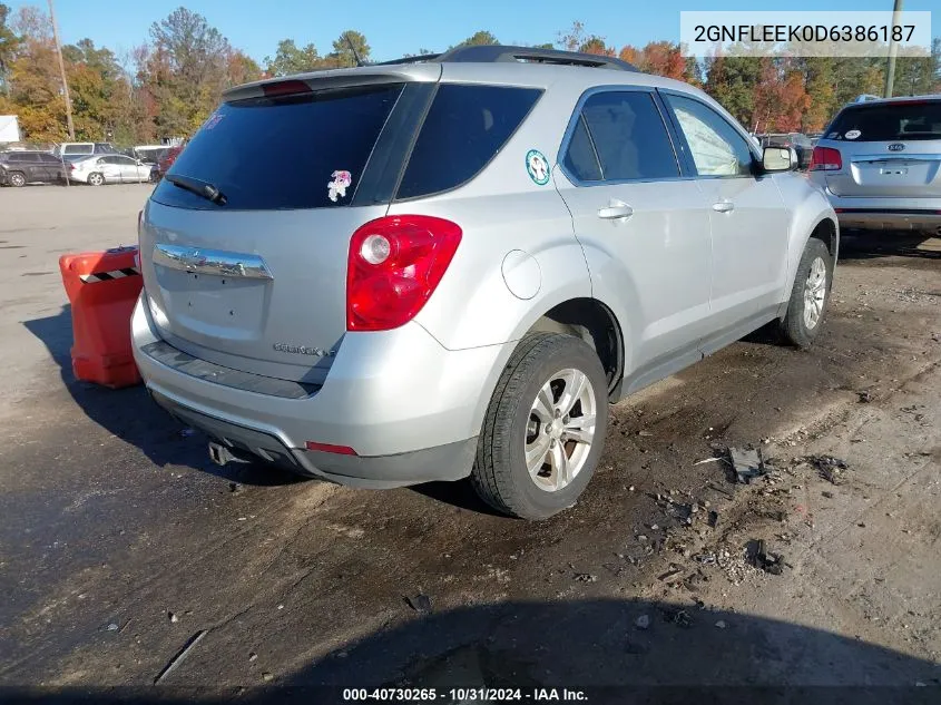 2013 Chevrolet Equinox 1Lt VIN: 2GNFLEEK0D6386187 Lot: 40730265