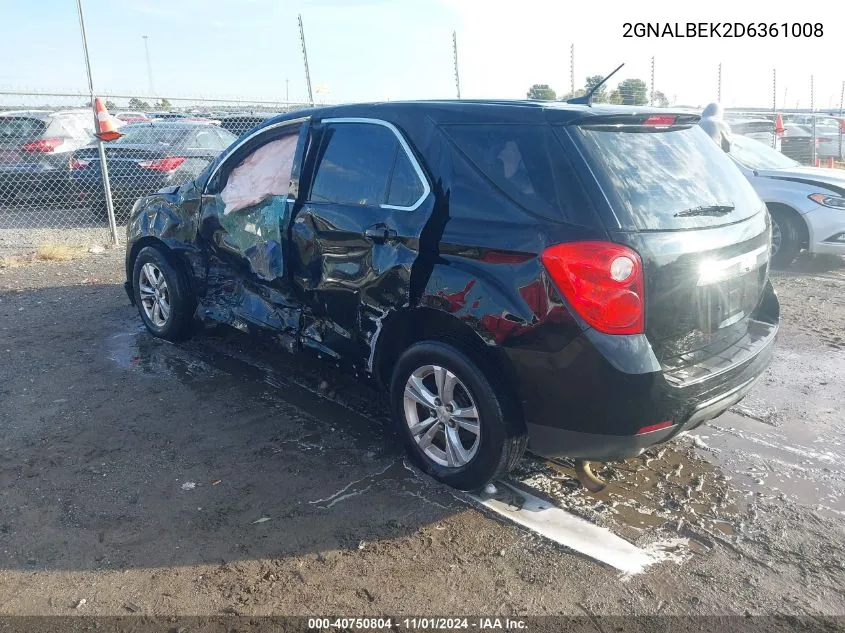 2013 Chevrolet Equinox Ls VIN: 2GNALBEK2D6361008 Lot: 40750804