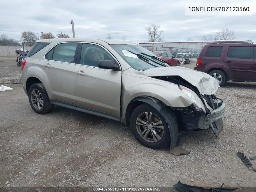 2013 Chevrolet Equinox Ls VIN: 1GNFLCEK7DZ123560 Lot: 40755318