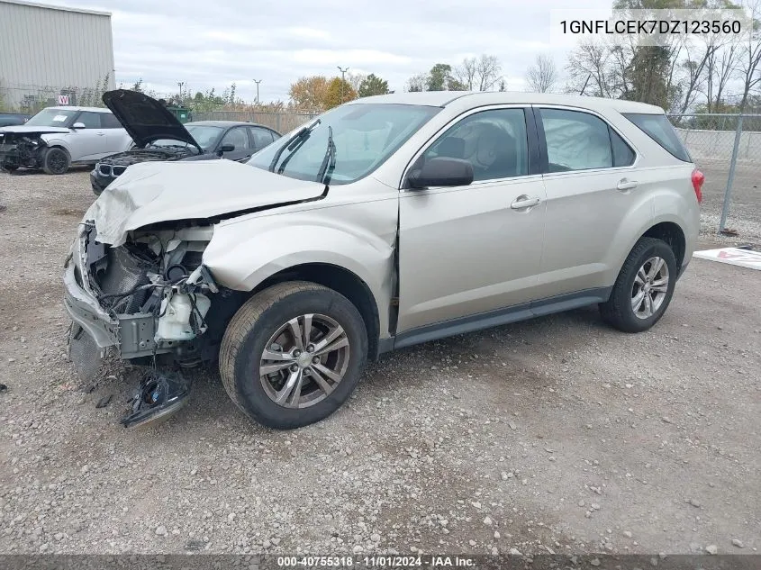 2013 Chevrolet Equinox Ls VIN: 1GNFLCEK7DZ123560 Lot: 40755318