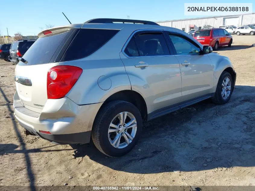 2013 Chevrolet Equinox 2Lt VIN: 2GNALPEK4D6388188 Lot: 40755942