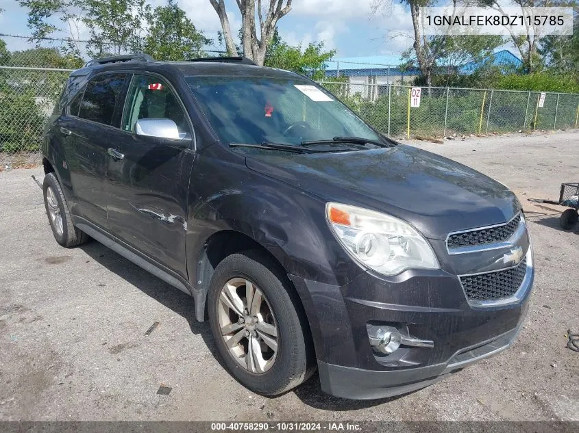 2013 Chevrolet Equinox Ltz VIN: 1GNALFEK8DZ115785 Lot: 40758290