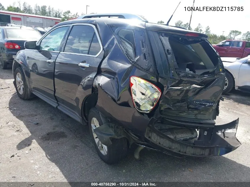 2013 Chevrolet Equinox Ltz VIN: 1GNALFEK8DZ115785 Lot: 40758290