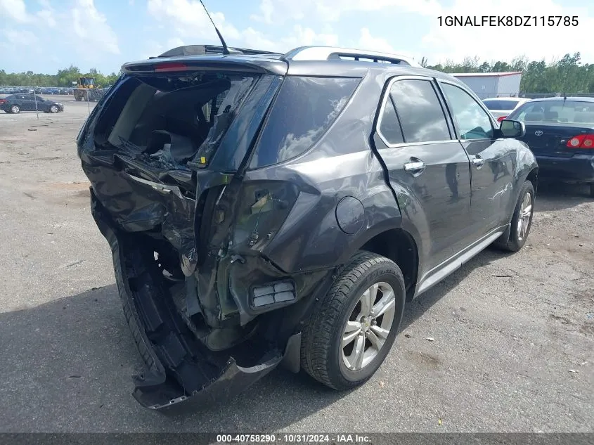 2013 Chevrolet Equinox Ltz VIN: 1GNALFEK8DZ115785 Lot: 40758290