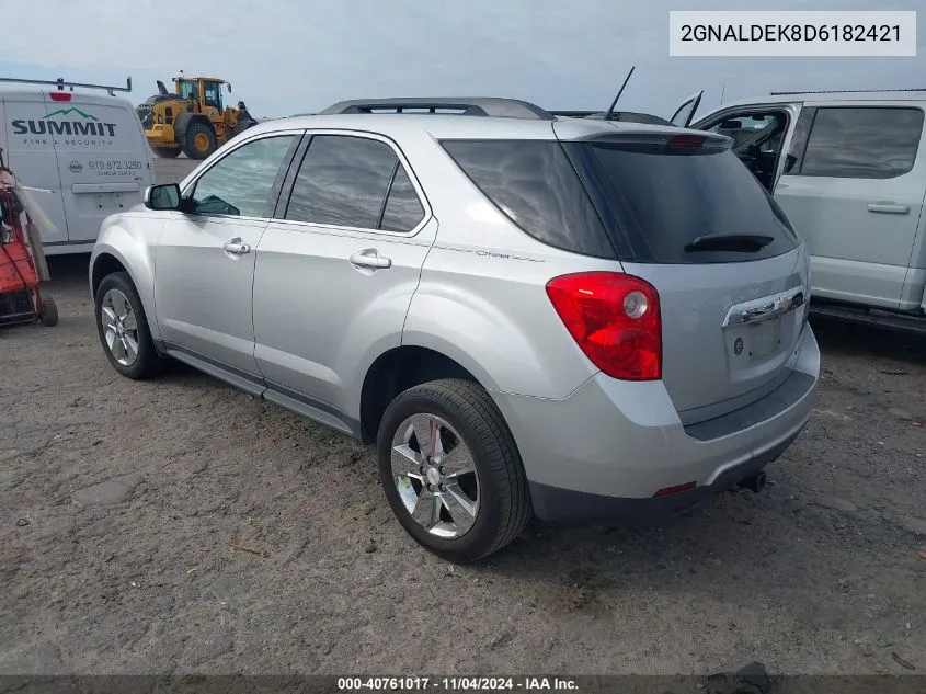 2013 Chevrolet Equinox Lt VIN: 2GNALDEK8D6182421 Lot: 40761017