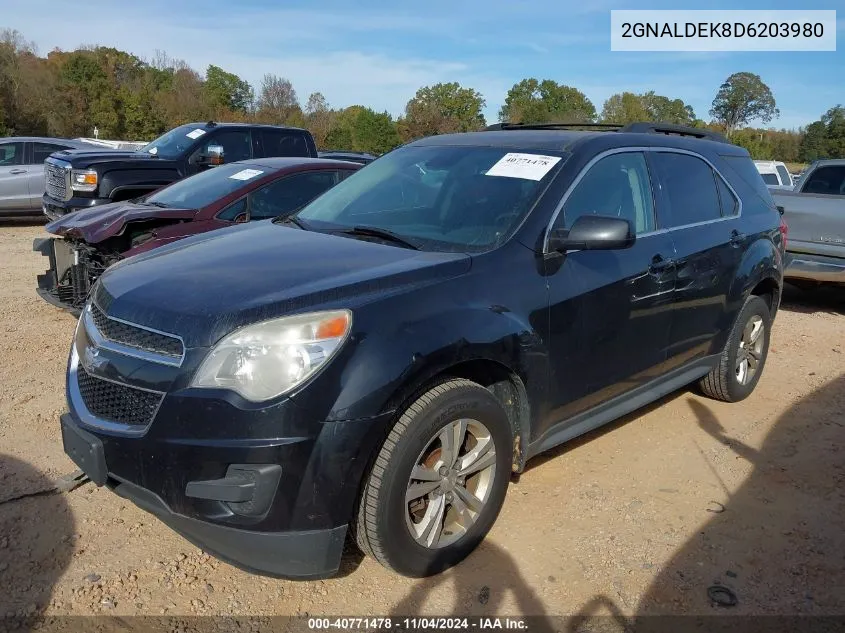 2013 Chevrolet Equinox 1Lt VIN: 2GNALDEK8D6203980 Lot: 40771478