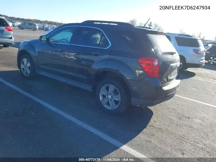 2013 Chevrolet Equinox 1Lt VIN: 2GNFLEEK7D6247934 Lot: 40773178