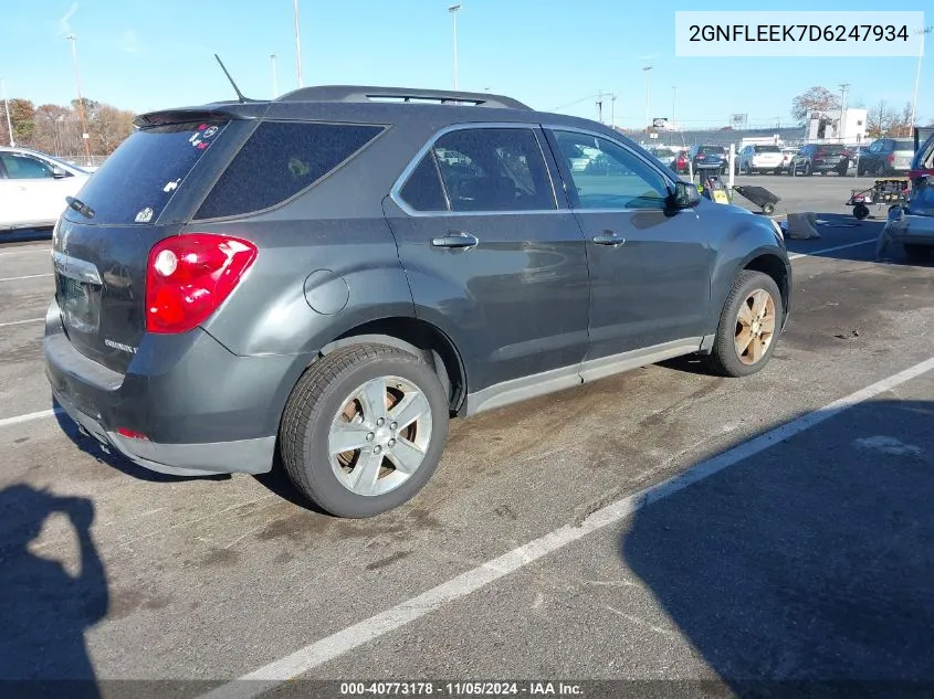 2013 Chevrolet Equinox 1Lt VIN: 2GNFLEEK7D6247934 Lot: 40773178