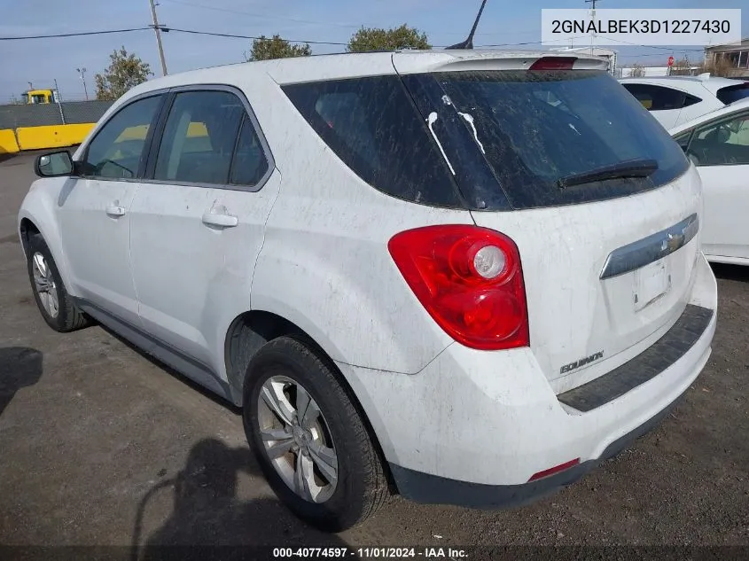 2013 Chevrolet Equinox Ls VIN: 2GNALBEK3D1227430 Lot: 40774597