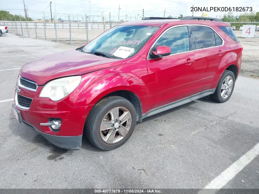 2013 Chevrolet Equinox 2Lt VIN: 2GNALPEK0D6182673 Lot: 40777679