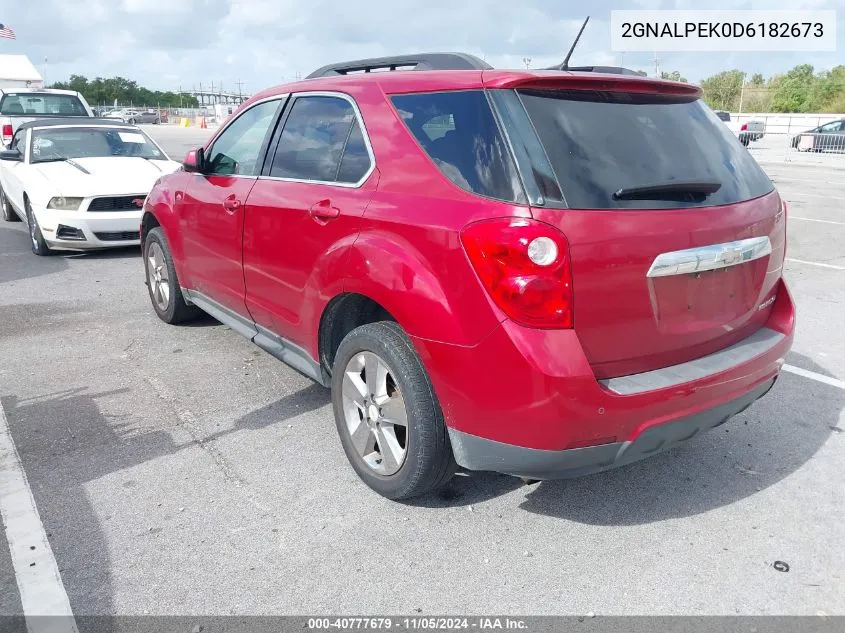 2013 Chevrolet Equinox 2Lt VIN: 2GNALPEK0D6182673 Lot: 40777679