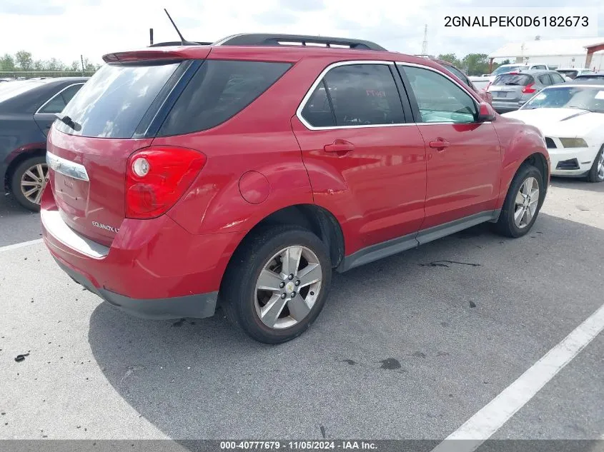 2013 Chevrolet Equinox 2Lt VIN: 2GNALPEK0D6182673 Lot: 40777679