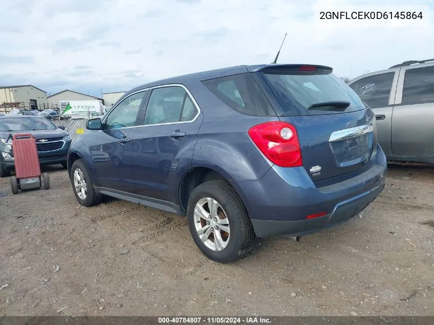 2013 Chevrolet Equinox Ls VIN: 2GNFLCEK0D6145864 Lot: 40784807