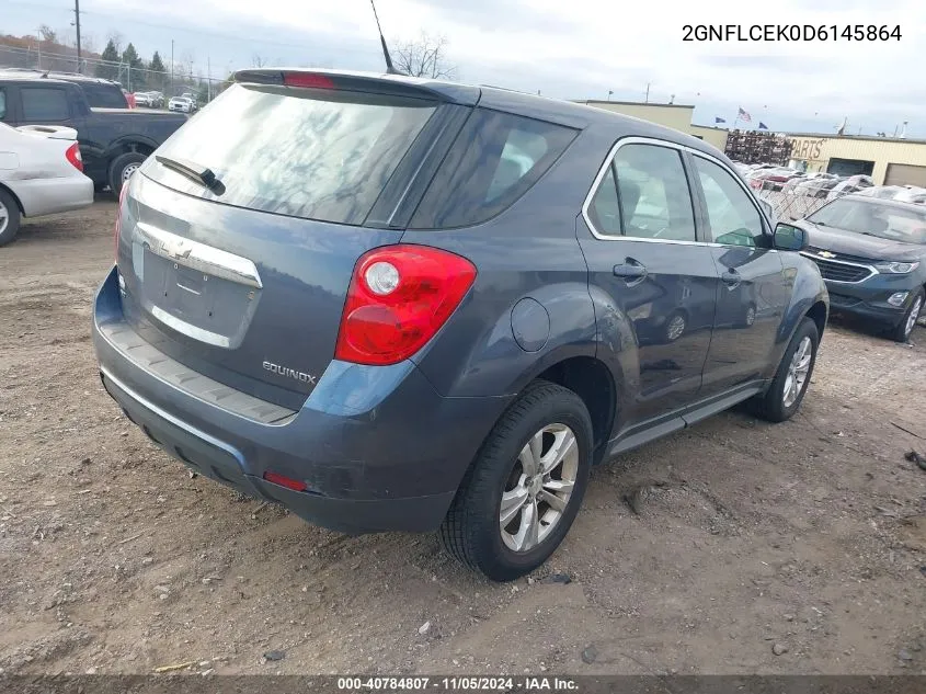 2013 Chevrolet Equinox Ls VIN: 2GNFLCEK0D6145864 Lot: 40784807