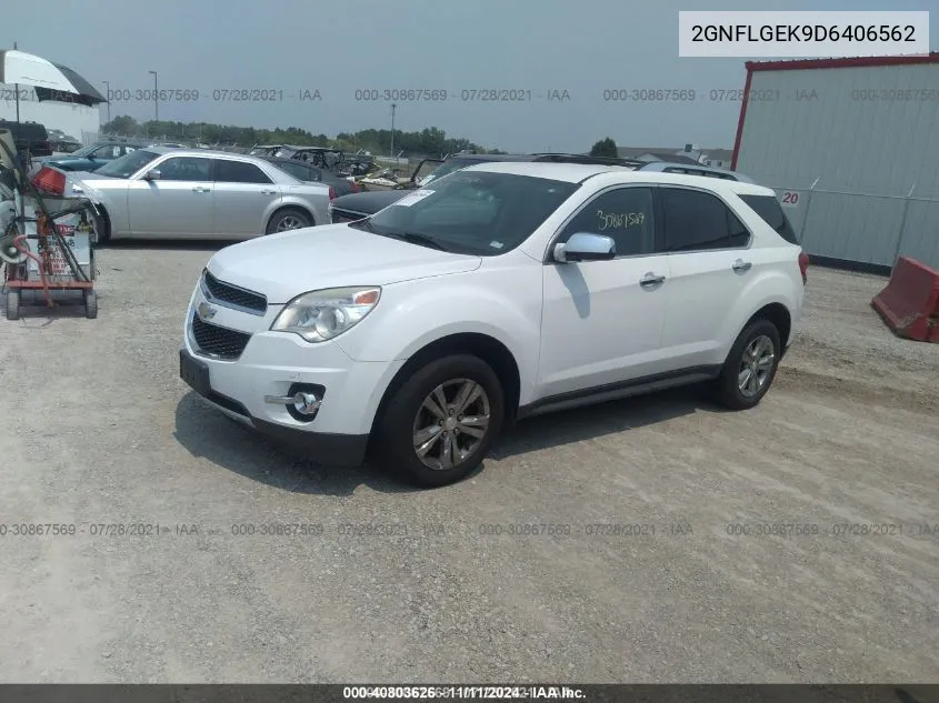 2013 Chevrolet Equinox Ltz VIN: 2GNFLGEK9D6406562 Lot: 40803626