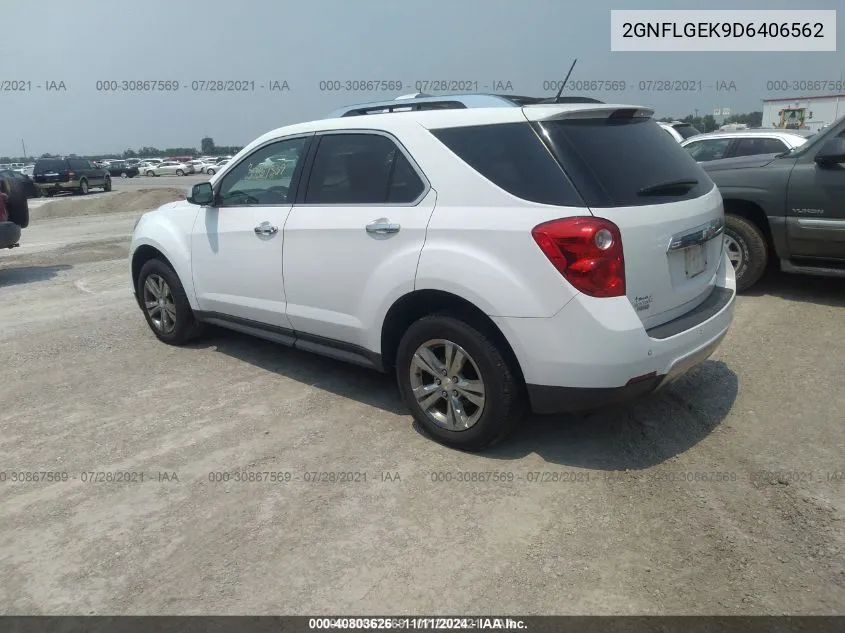 2013 Chevrolet Equinox Ltz VIN: 2GNFLGEK9D6406562 Lot: 40803626