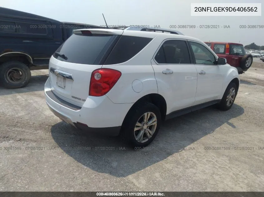 2013 Chevrolet Equinox Ltz VIN: 2GNFLGEK9D6406562 Lot: 40803626