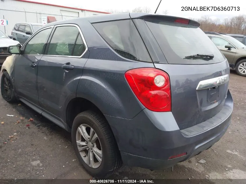 2013 Chevrolet Equinox Ls VIN: 2GNALBEK7D6360713 Lot: 40826705