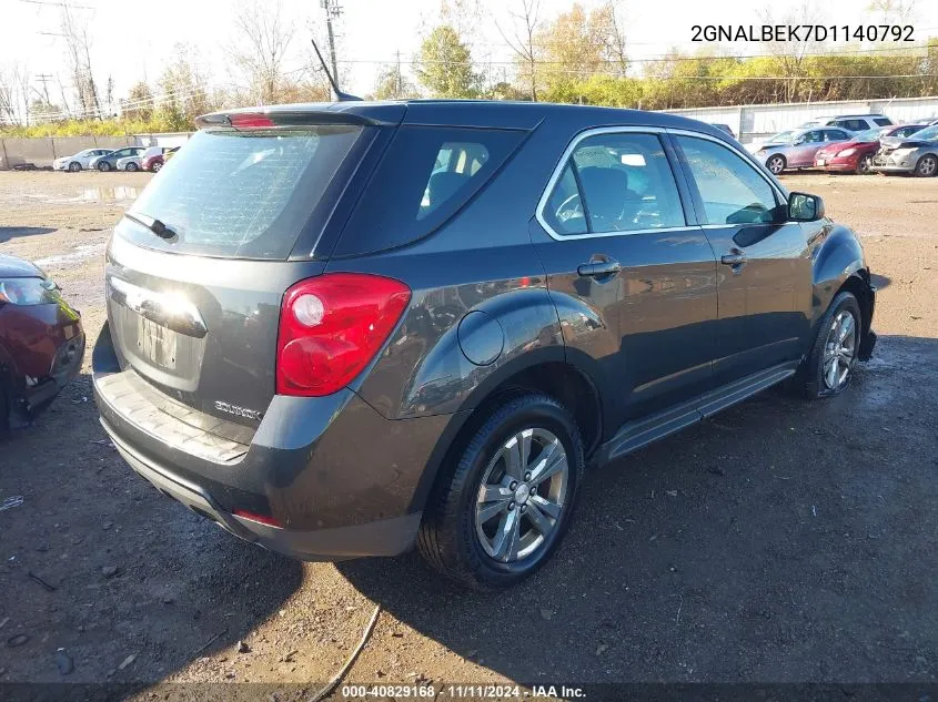 2013 Chevrolet Equinox Ls VIN: 2GNALBEK7D1140792 Lot: 40829168