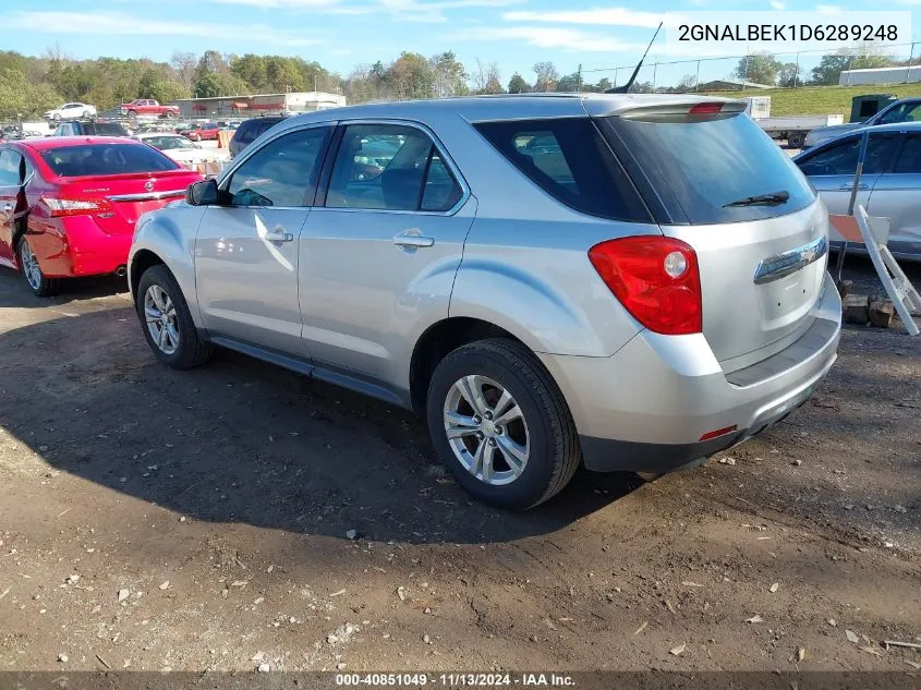 2013 Chevrolet Equinox Ls VIN: 2GNALBEK1D6289248 Lot: 40851049