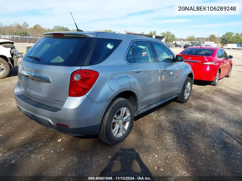 2013 Chevrolet Equinox Ls VIN: 2GNALBEK1D6289248 Lot: 40851049