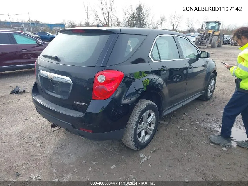 2013 Chevrolet Equinox Ls VIN: 2GNALBEK0D1197142 Lot: 40853344