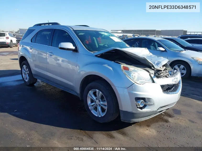 2013 Chevrolet Equinox 2Lt VIN: 2GNFLPE33D6348571 Lot: 40854535