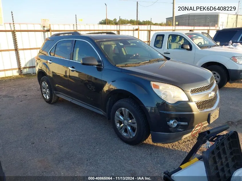 2013 Chevrolet Equinox 2Lt VIN: 2GNALPEK6D6408229 Lot: 40865064