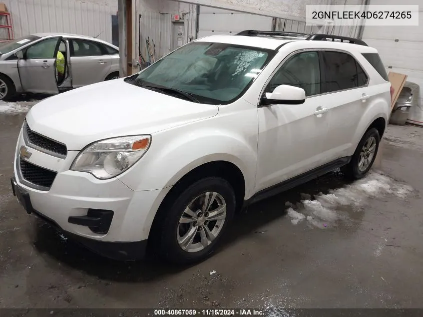 2013 Chevrolet Equinox 1Lt VIN: 2GNFLEEK4D6274265 Lot: 40867059