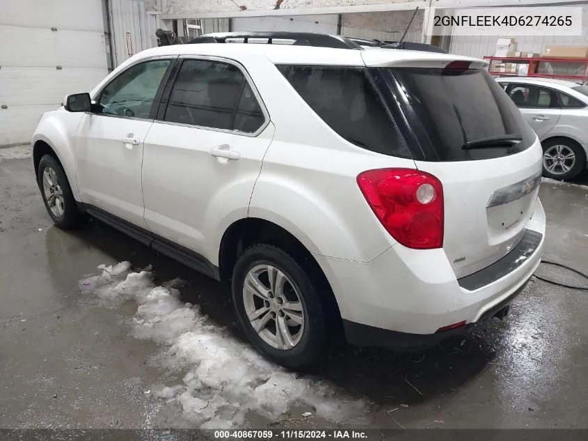 2013 Chevrolet Equinox 1Lt VIN: 2GNFLEEK4D6274265 Lot: 40867059