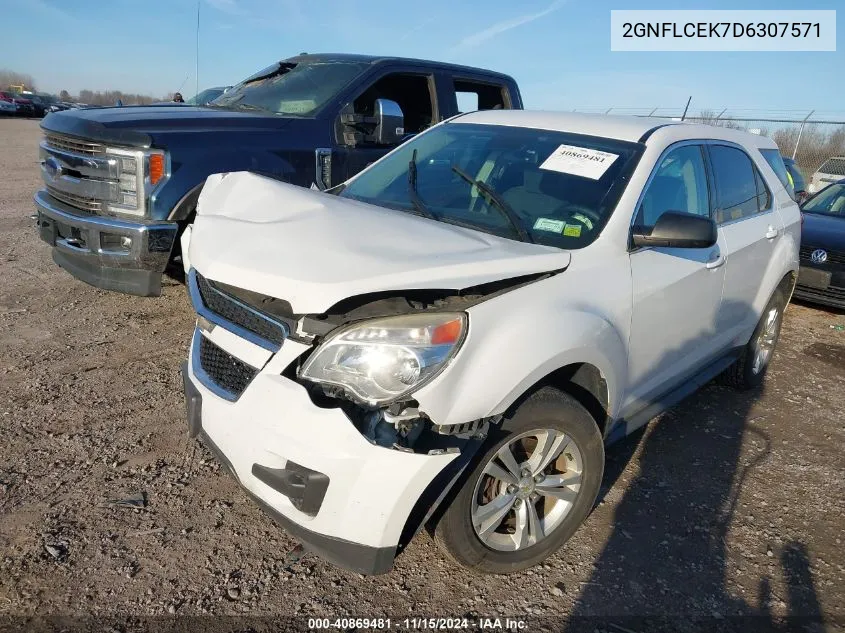 2013 Chevrolet Equinox Ls VIN: 2GNFLCEK7D6307571 Lot: 40869481