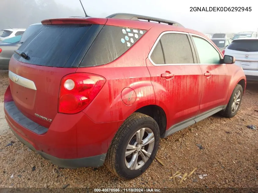 2013 Chevrolet Equinox 1Lt VIN: 2GNALDEK0D6292945 Lot: 40870586