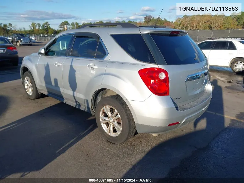 2013 Chevrolet Equinox 1Lt VIN: 1GNALDEK7DZ113563 Lot: 40871685