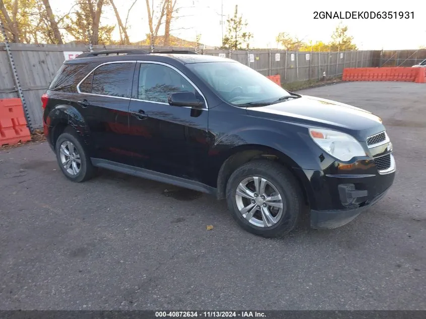 2013 Chevrolet Equinox 1Lt VIN: 2GNALDEK0D6351931 Lot: 40872634