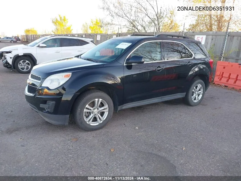 2013 Chevrolet Equinox 1Lt VIN: 2GNALDEK0D6351931 Lot: 40872634