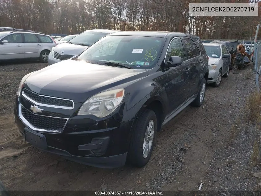 2013 Chevrolet Equinox Ls VIN: 2GNFLCEK2D6270719 Lot: 40874357