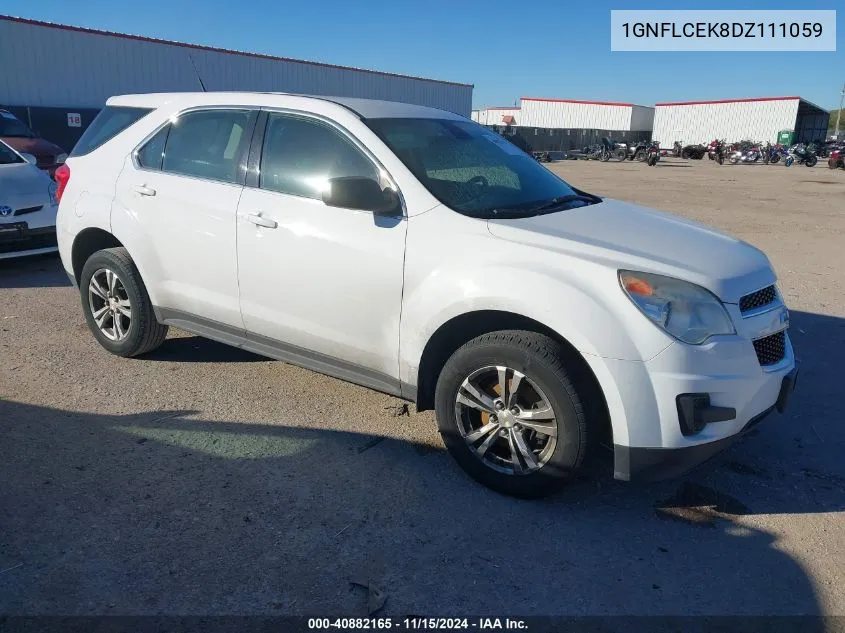 2013 Chevrolet Equinox Ls VIN: 1GNFLCEK8DZ111059 Lot: 40882165