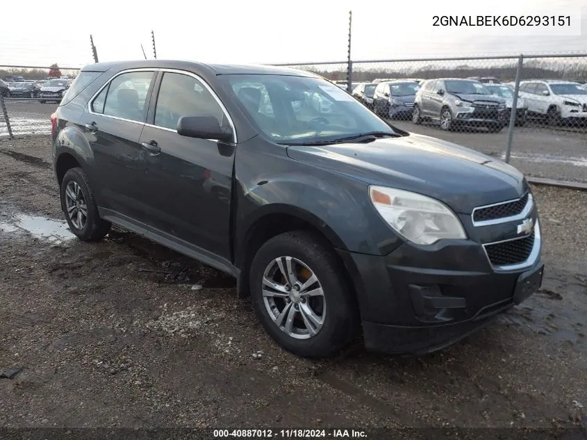 2013 Chevrolet Equinox Ls VIN: 2GNALBEK6D6293151 Lot: 40887012