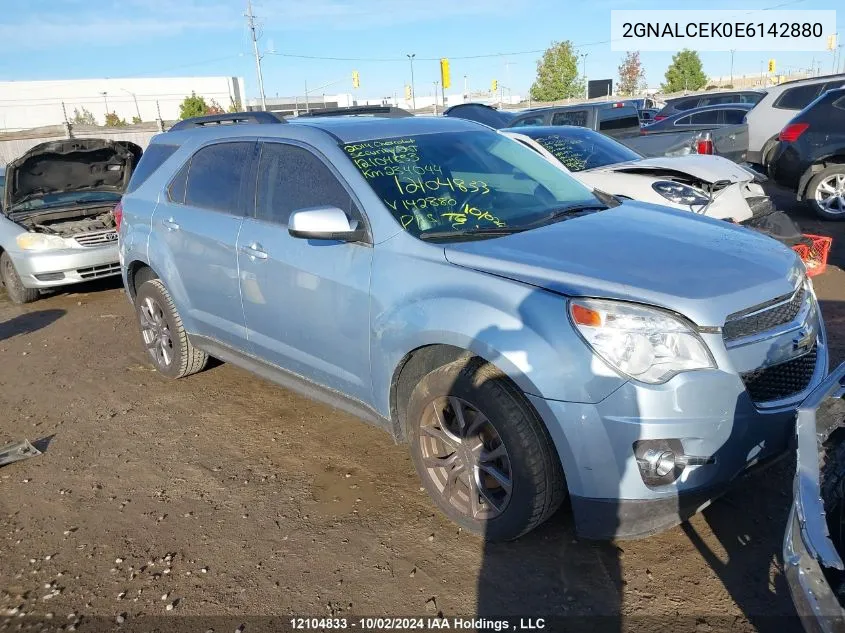 2014 Chevrolet Equinox VIN: 2GNALCEK0E6142880 Lot: 12104833