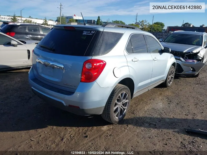 2014 Chevrolet Equinox VIN: 2GNALCEK0E6142880 Lot: 12104833