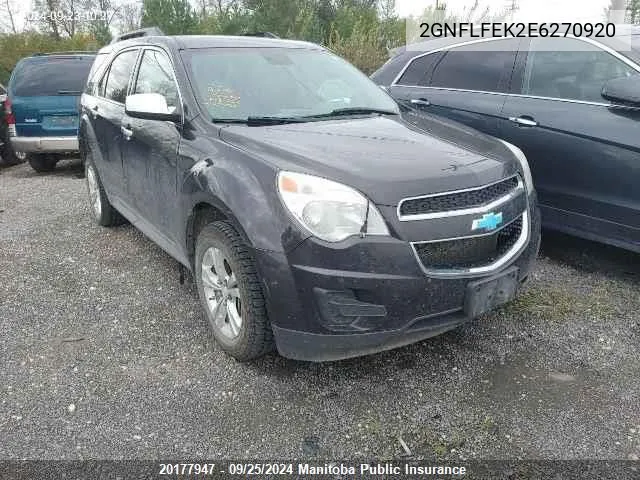 2014 Chevrolet Equinox Lt VIN: 2GNFLFEK2E6270920 Lot: 20177947