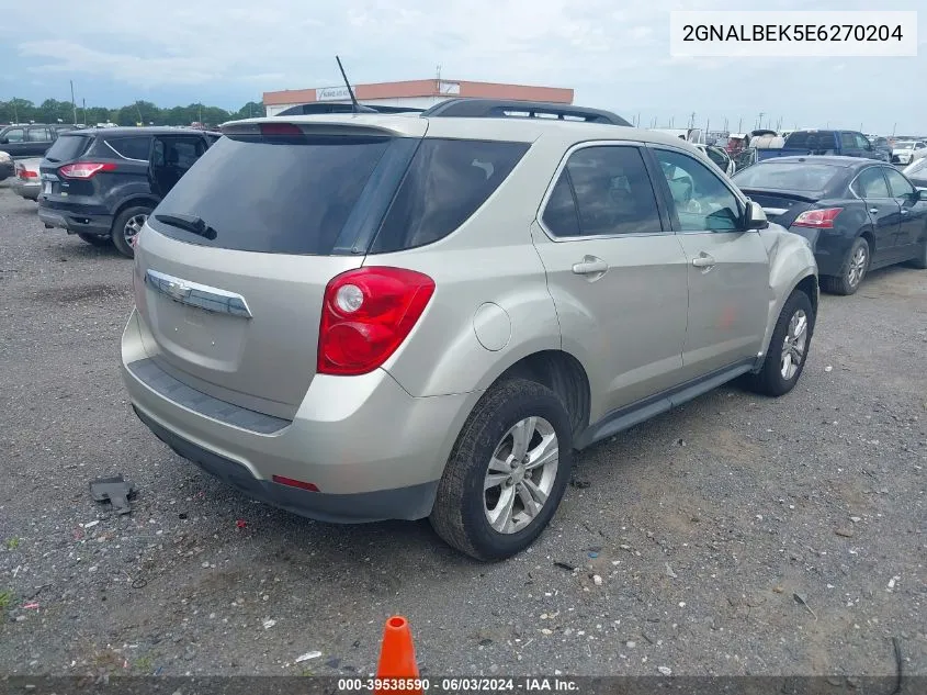 2014 Chevrolet Equinox 1Lt VIN: 2GNALBEK5E6270204 Lot: 39538590