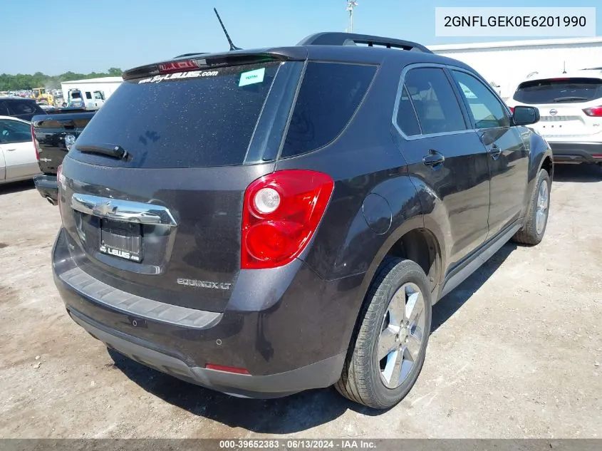 2014 Chevrolet Equinox 2Lt VIN: 2GNFLGEK0E6201990 Lot: 39652383