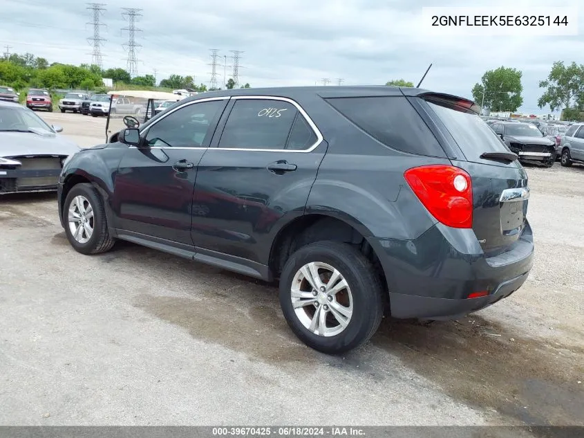 2014 Chevrolet Equinox Ls VIN: 2GNFLEEK5E6325144 Lot: 39670425