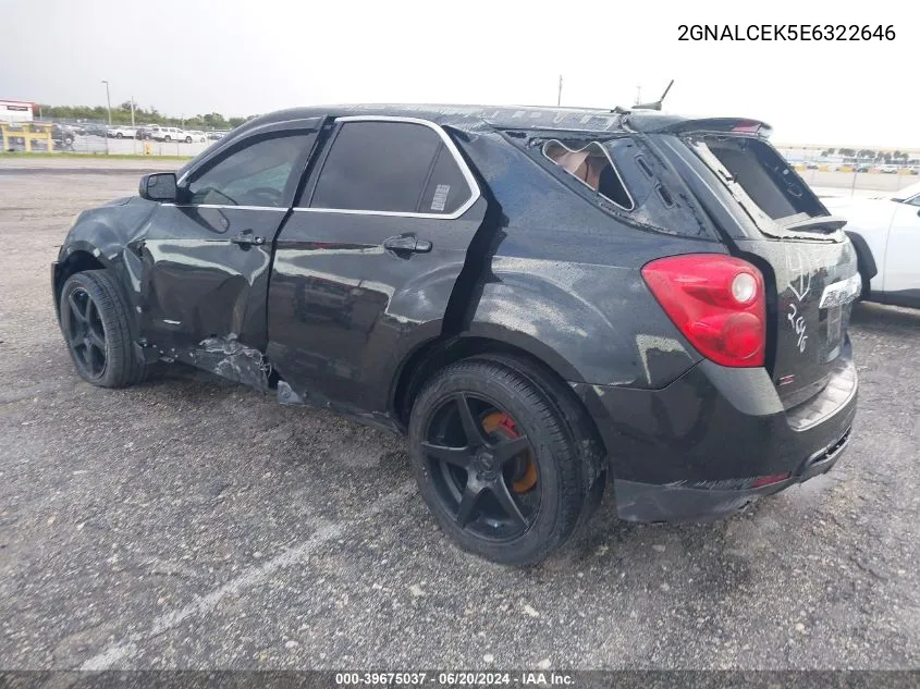 2014 Chevrolet Equinox 2Lt VIN: 2GNALCEK5E6322646 Lot: 39675037