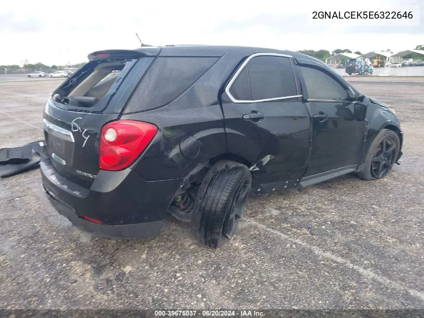 2014 Chevrolet Equinox 2Lt VIN: 2GNALCEK5E6322646 Lot: 39675037