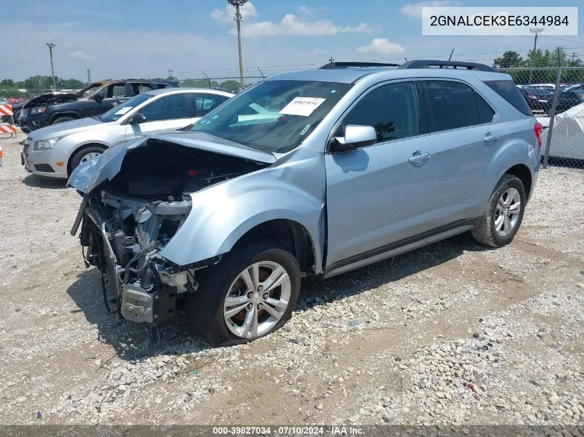 2014 Chevrolet Equinox 2Lt VIN: 2GNALCEK3E6344984 Lot: 39827034