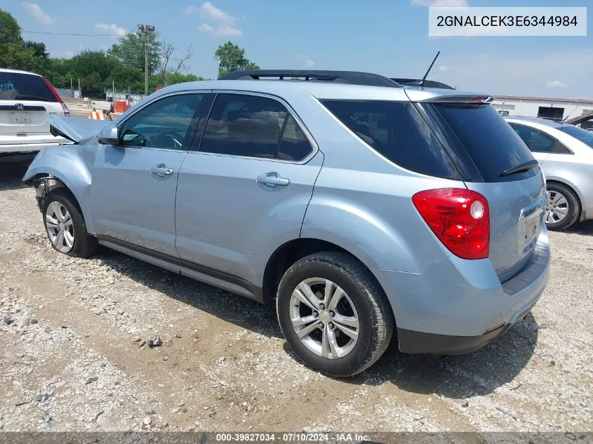 2014 Chevrolet Equinox 2Lt VIN: 2GNALCEK3E6344984 Lot: 39827034